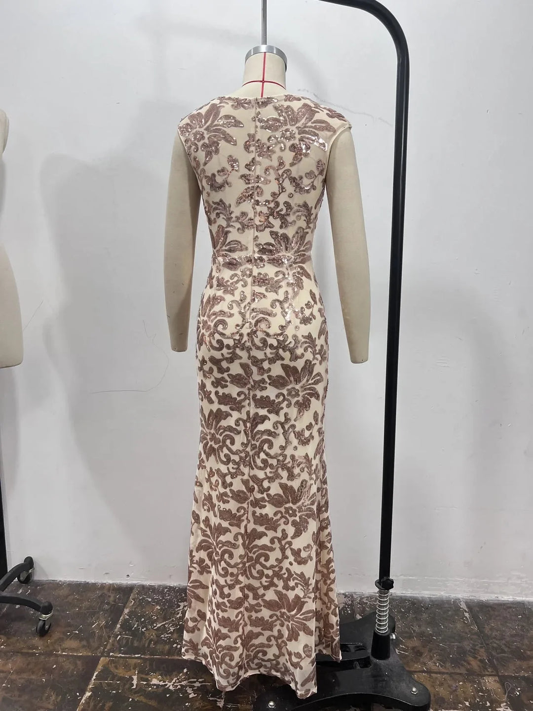 Formal Rose Gold Sequins Sweet Dress