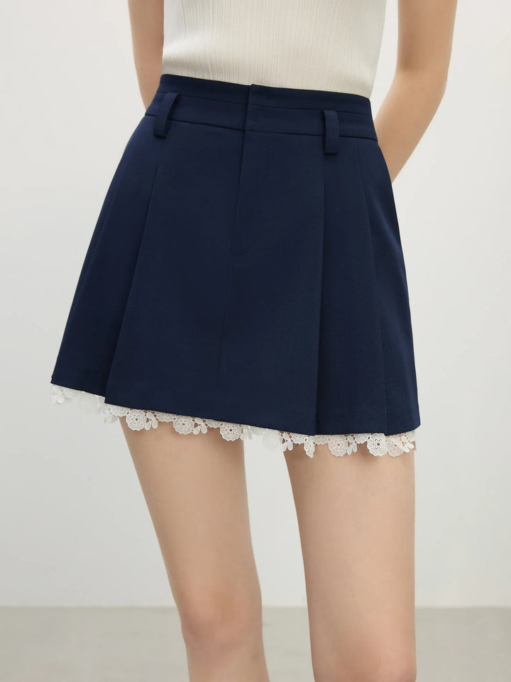 Trendy A-line Pleated Mini Skirt