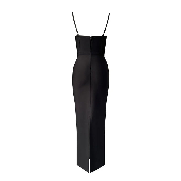 Elegant Beaded Maxi Party Dress