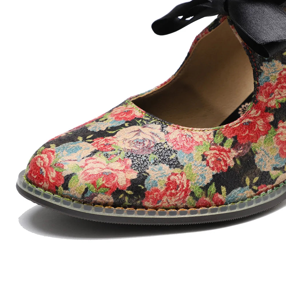 Classic Floral Bow Lace Pumps
