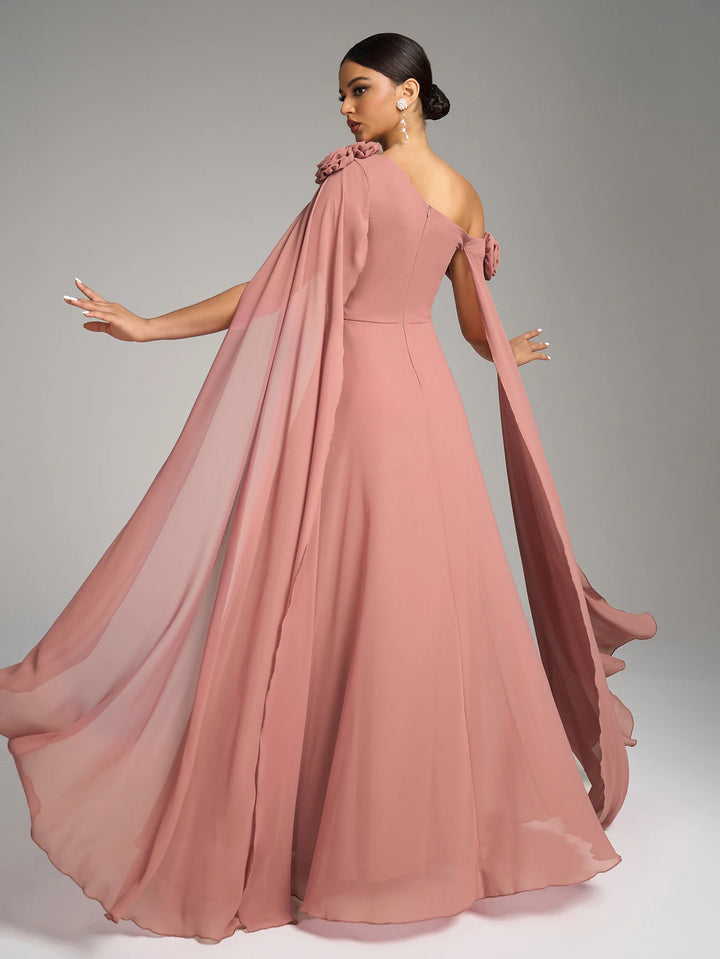 Beautiful Long Draped Chiffon Dress