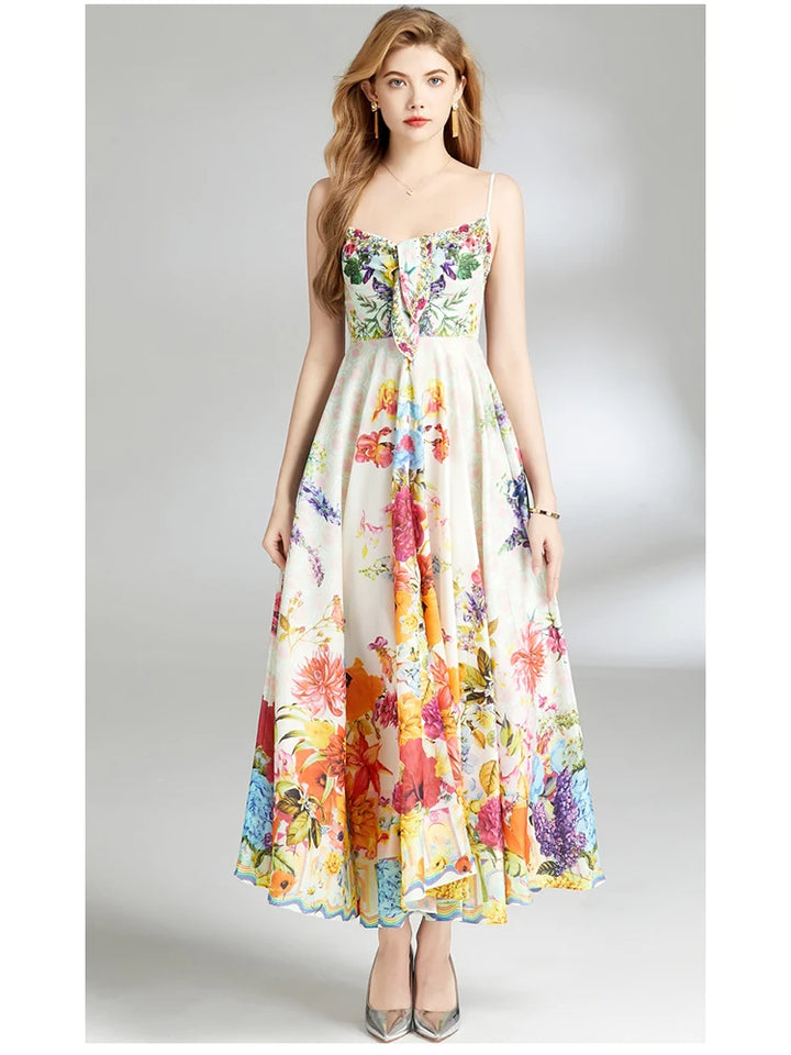 Romance in the Making Floral Spaghetti Strap Dress