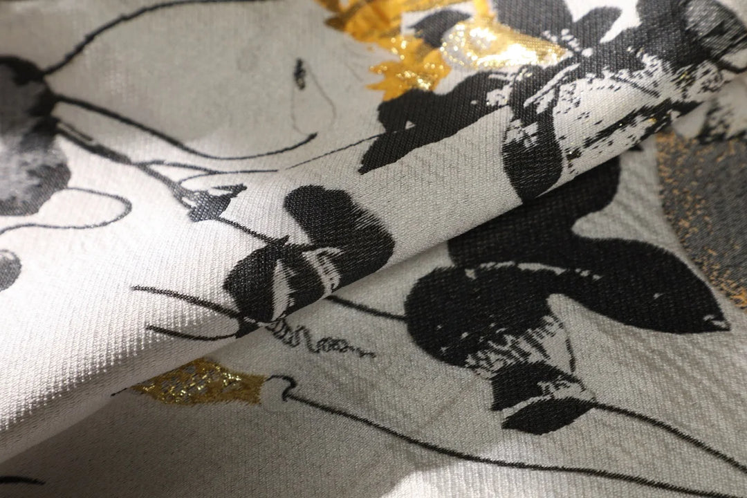 Stunning Floral Jacquard Fit Up Trench Coat