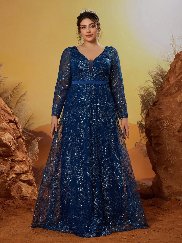 Luxury Embroidered Sequins Evening Dress