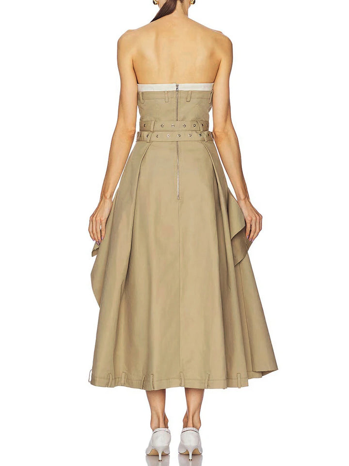Stunning Spliced Button Slimming Dress