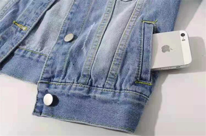 Classic Three Quarter Sleeves Jean Jacket