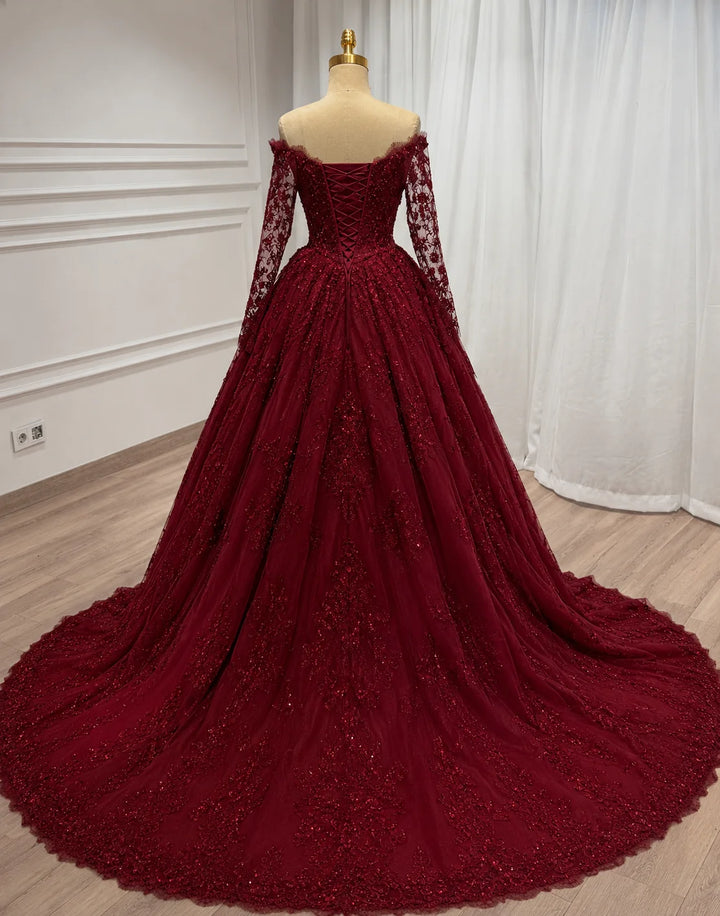 Regal Sweetheart Long Sleeves Wedding Dress