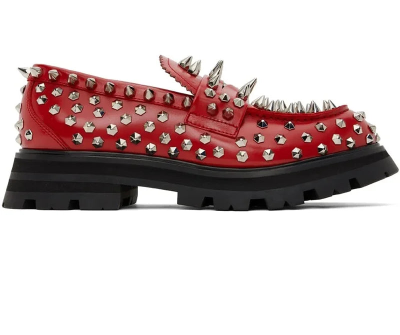 Bold Studded Spike Rivets Loafers