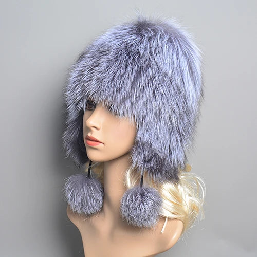 Lovely Real Fur Beanie Cap