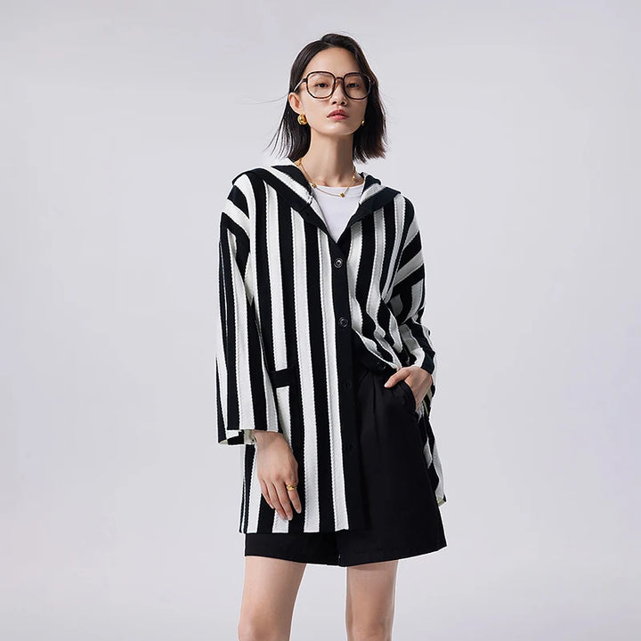 Black & White Stripe Cardigan