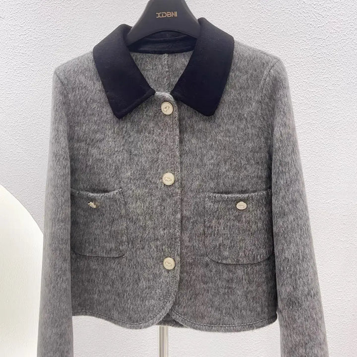 Lovely Short Polo Neck Wool Jacket