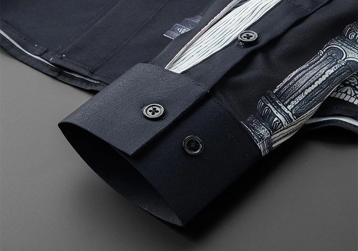 Refined Pillar Print Slim Fit Shirt