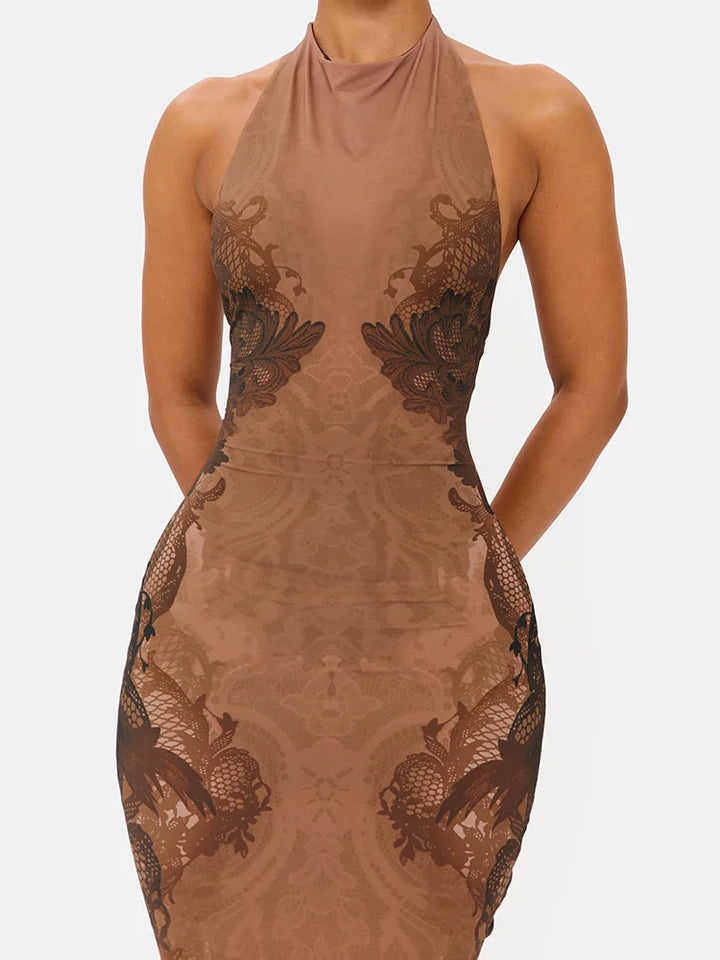 Stylish Halter Backless Party Gown