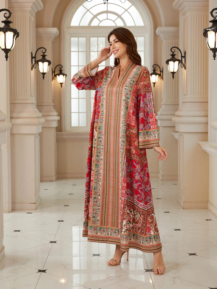 Fashionable Printed Pullover Abaya