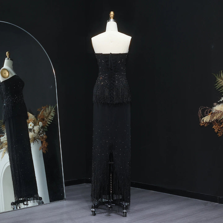 Elegant Two-Piece Arabic Beading Gown