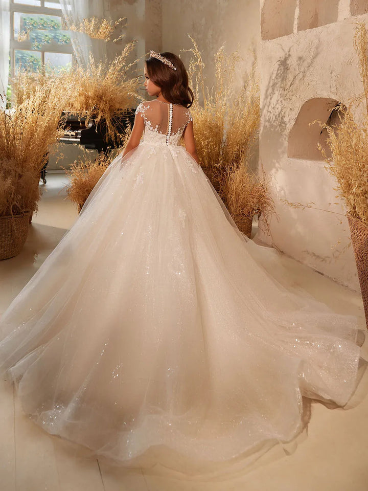 Shining Tulle Princess Ball Gown Dress