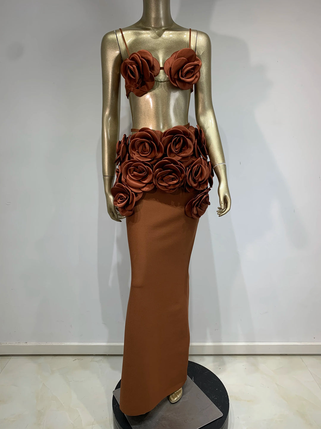 Floral Celebrity Style Two Piece Maxi Dress