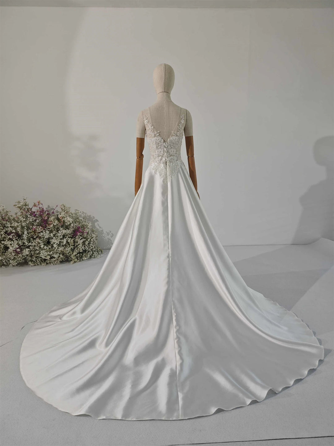 Sleek Satin A-Line Bridal Dress