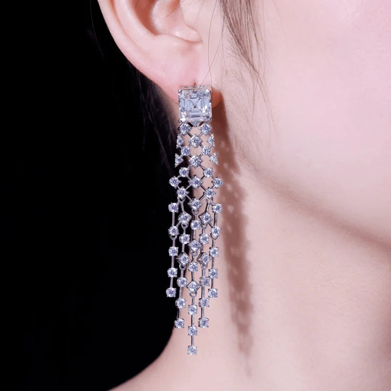 Exquisite Zirconia Tassel Earrings