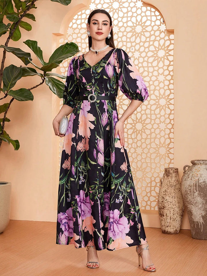 Graceful Boho Printed Long Evening Dress