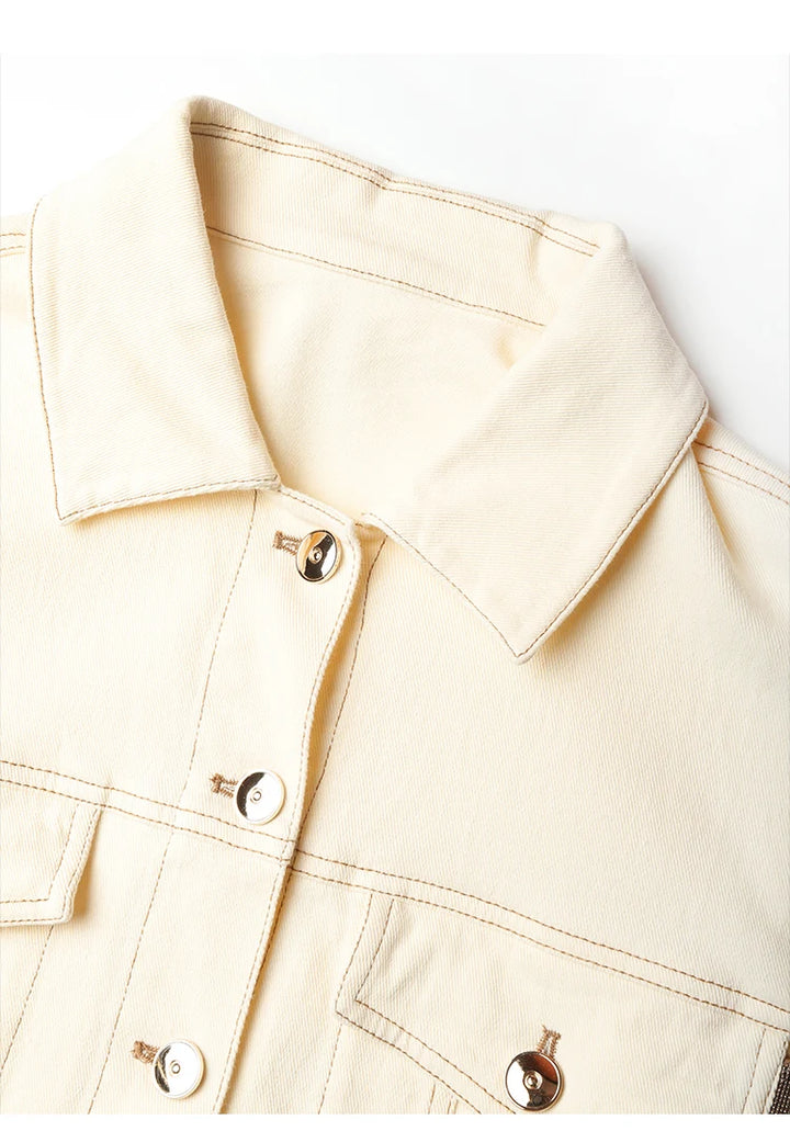 Turn-Down Collar Cotton Blend Coat