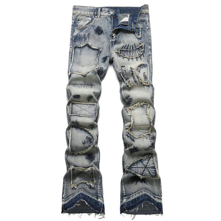 Flared Embroidery Bootcut Jeans Pants