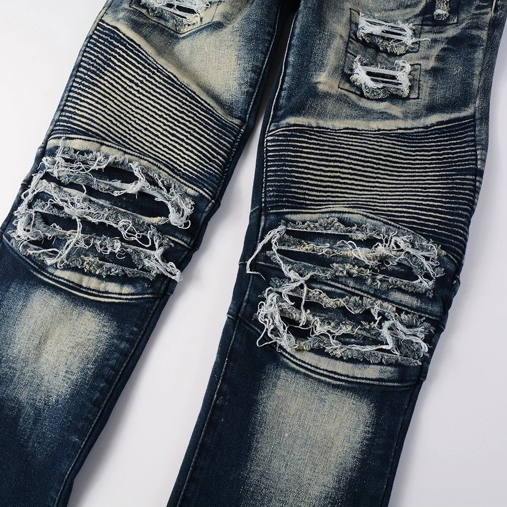High Quality Holes Ripped Denim Jeans Pants