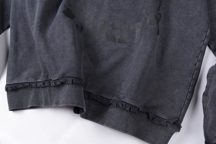 Rivet Washed Zipper Hooded Jacket