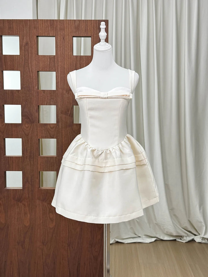 Graceful Lace-up A-line Mini Dress