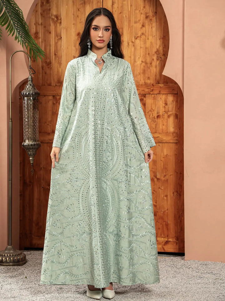 Lovely Embroidered Long Abaya Dress