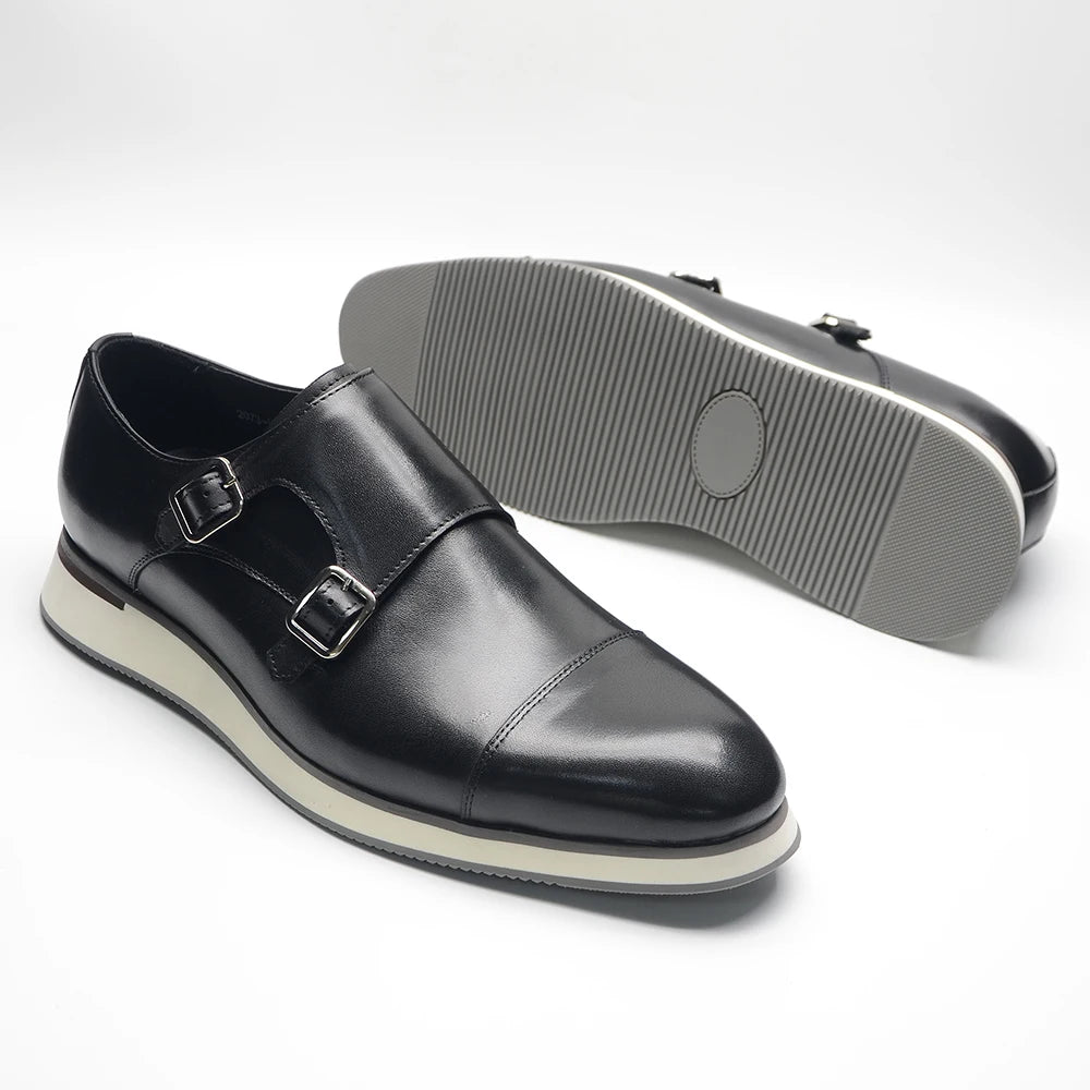 Classic Double Buckle Monk Shoes