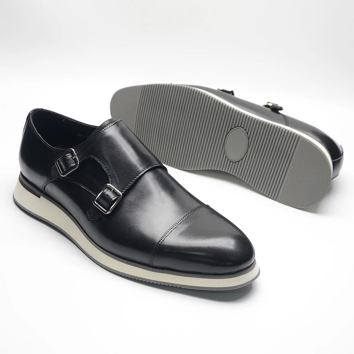 Classic Double Buckle Monk Shoes