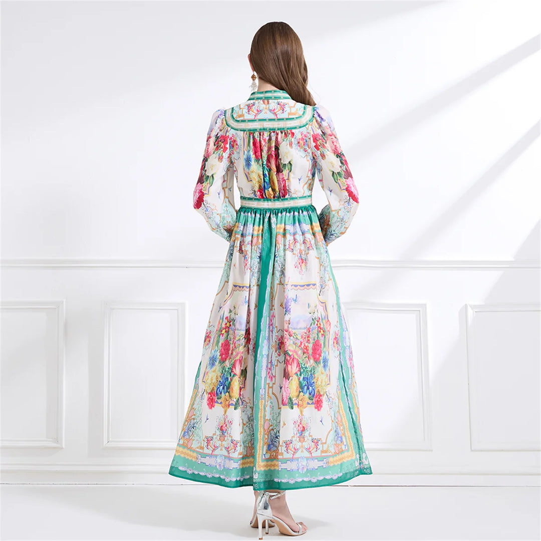 Single-breasted Boho Maxi Dress