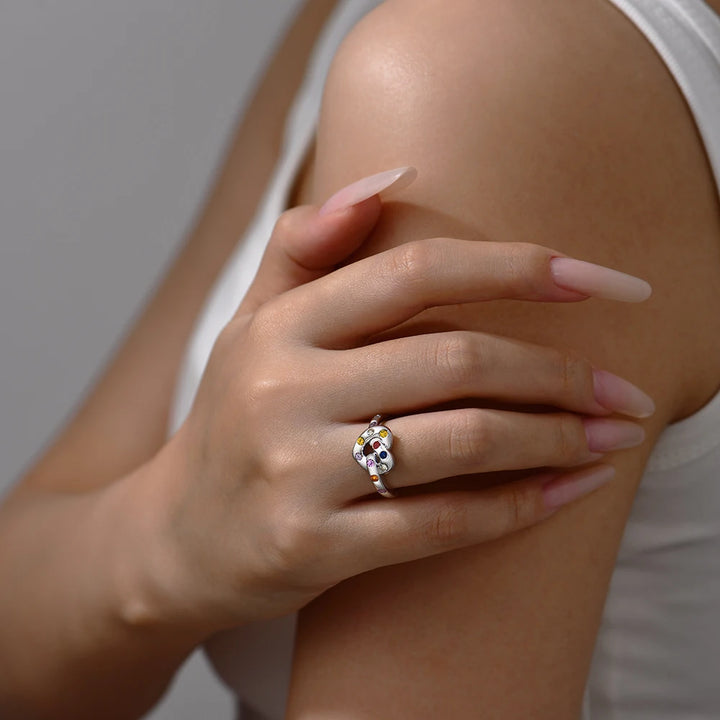 Fine Heart Sapphire Sterling Silver Ring