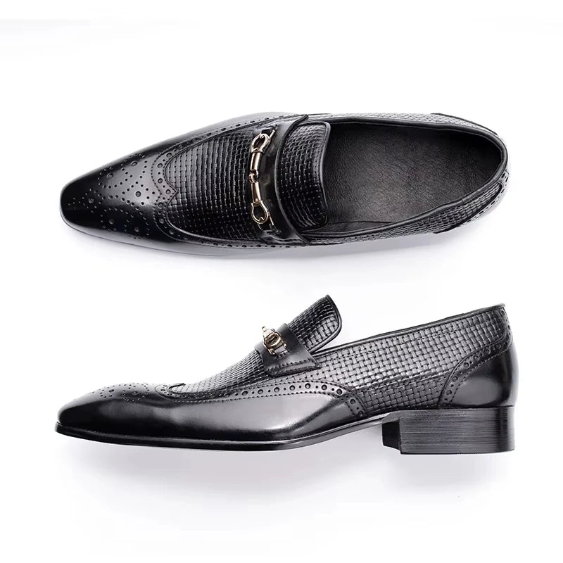 Minimalist Pointed Toe Leather Loafers
