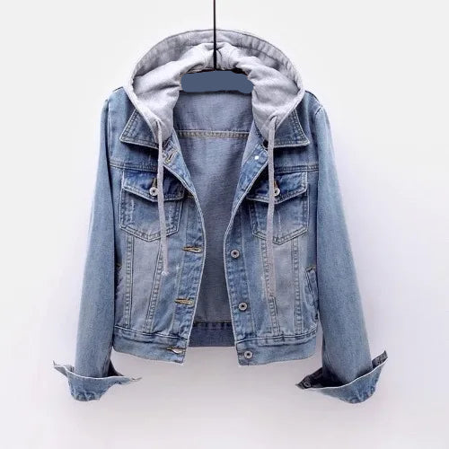 Splice Slim Fit Short Denim Coat