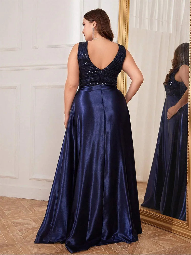 Stunning Sparkling Satin Prom Gown