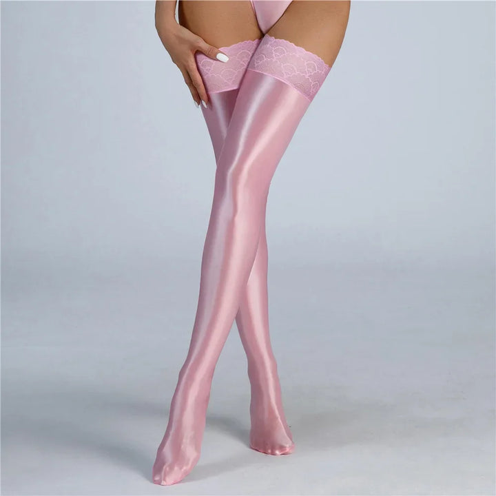 Smooth Elastic Maid Oil Shiny Stockings