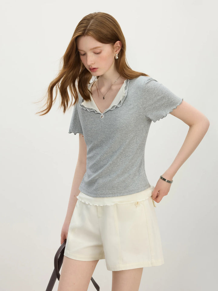 Modern Knitted Fake Double-Layer Shirt