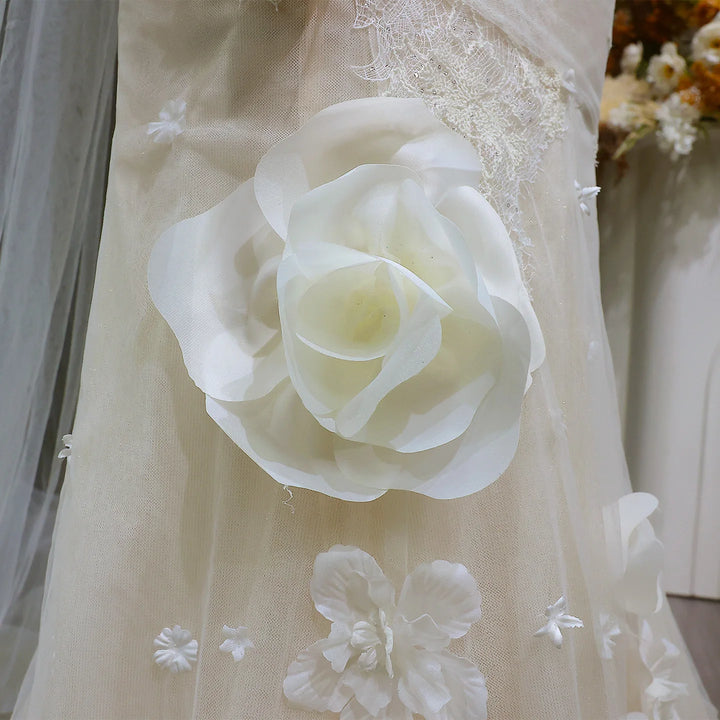 Exquisite 3D Flower Bridal Couture