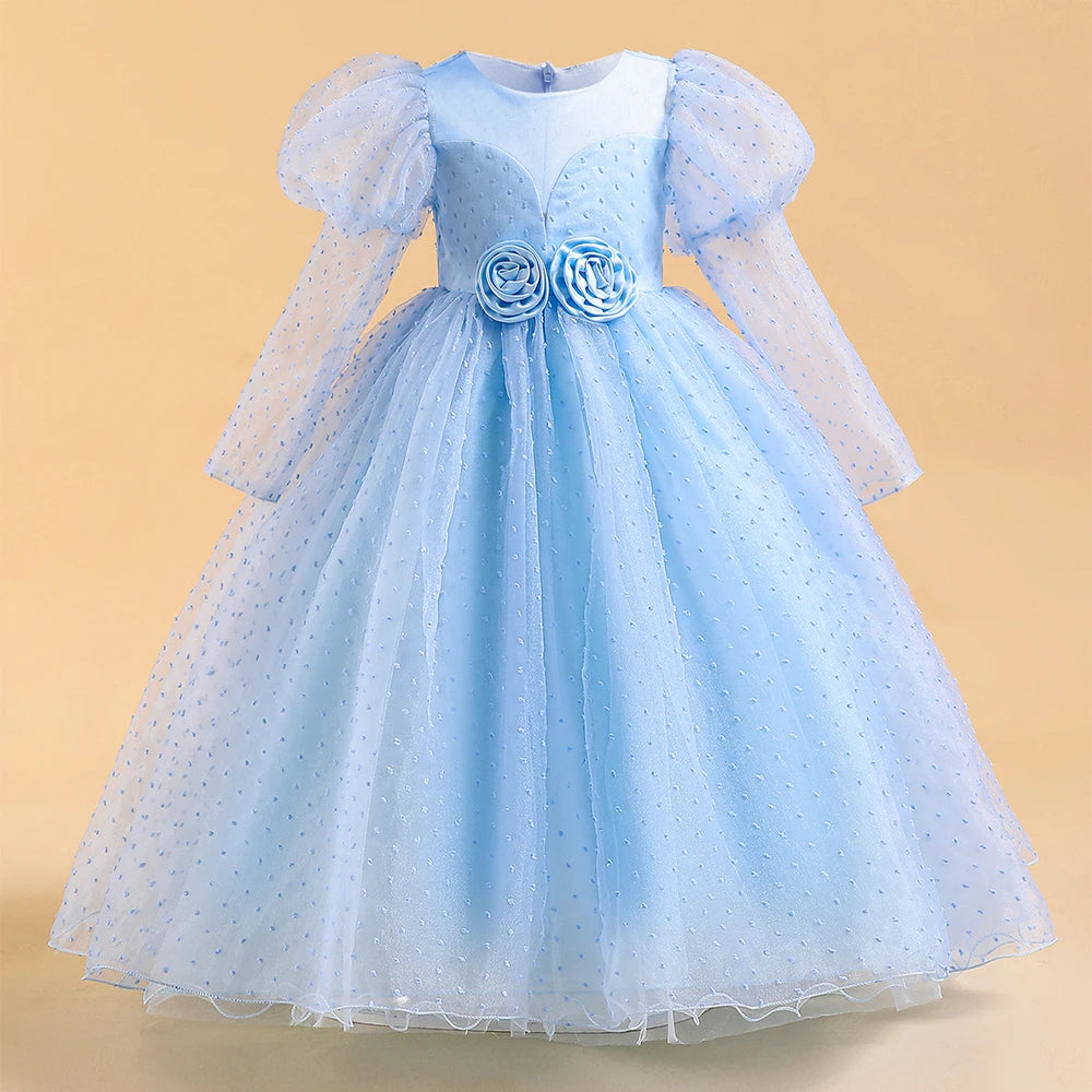 Charming Floral Belt Little Bridesmaid Dress