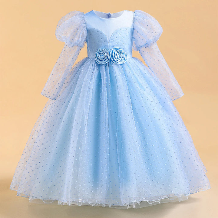 Charming Floral Belt Little Bridesmaid Dress