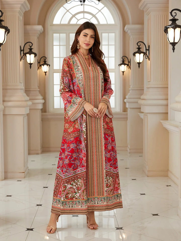 Fashionable Printed Pullover Abaya