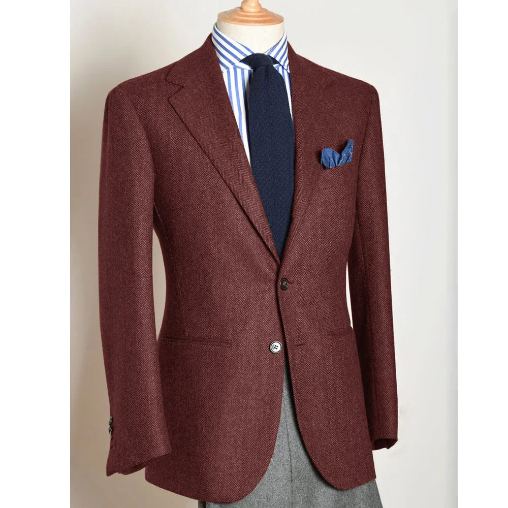 Stylish Korean Men's Herringbone Blazer