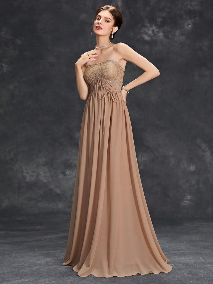 Romantic Pleated Maxi Dress