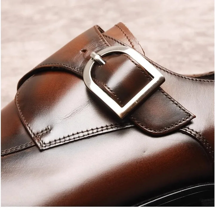 British Monk Strap Leather Shoes