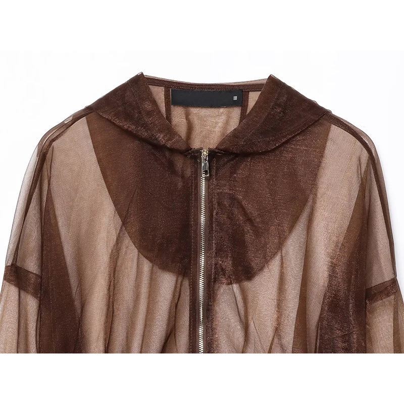 Casual Semi-Sheer Organza Jacket