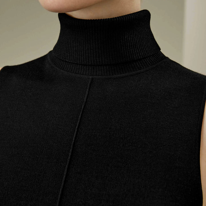 Silk Knitted Turtleneck Top