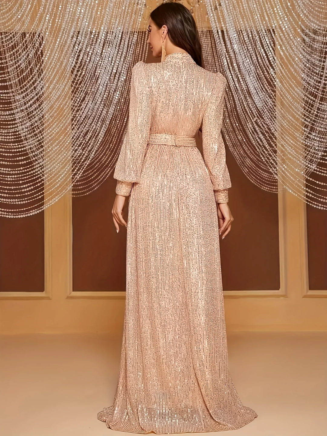 Delicate Long-Sleeve Maxi Dress