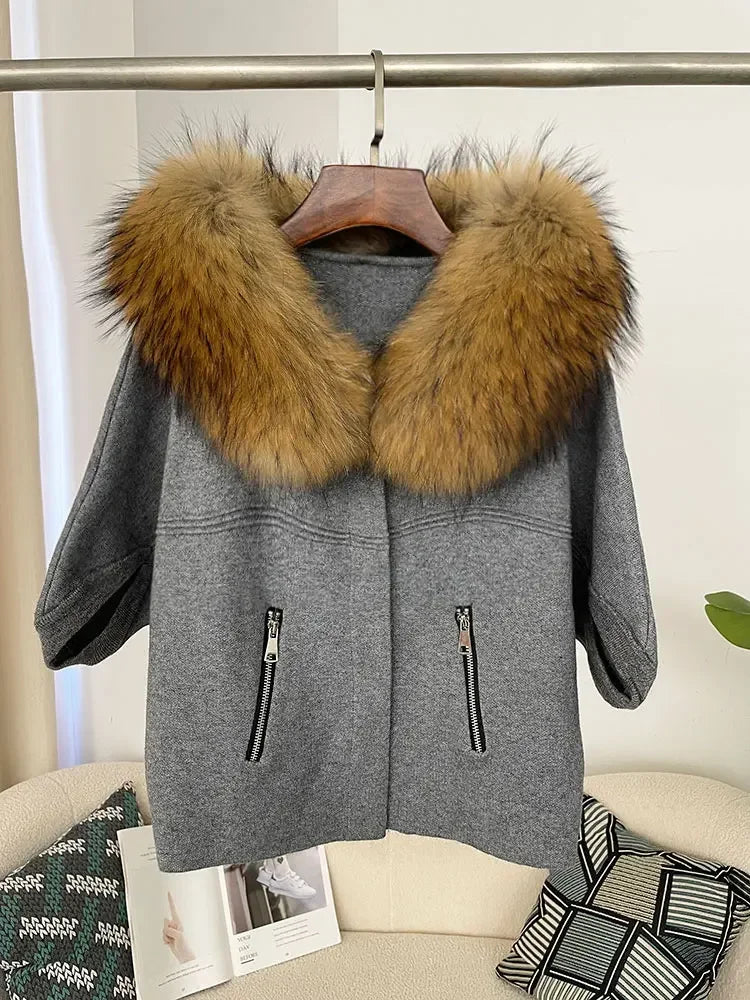 Luxurious Fur Collar Thick Warm Jacket